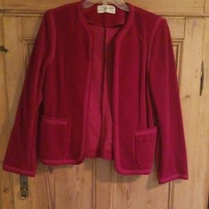 Saks Fifth Avenue Vintage Red Velure Jacket